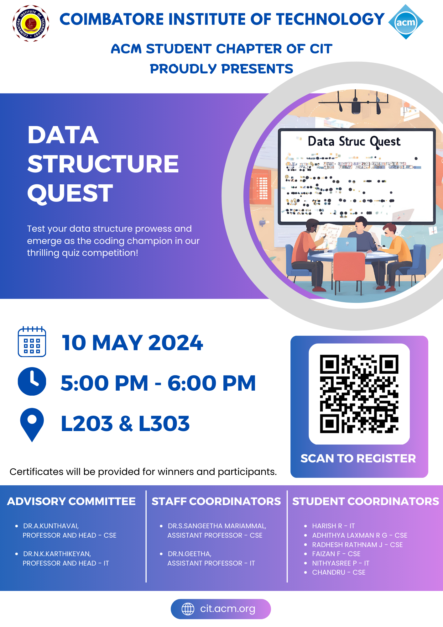 Data Structure Quest Event Poster